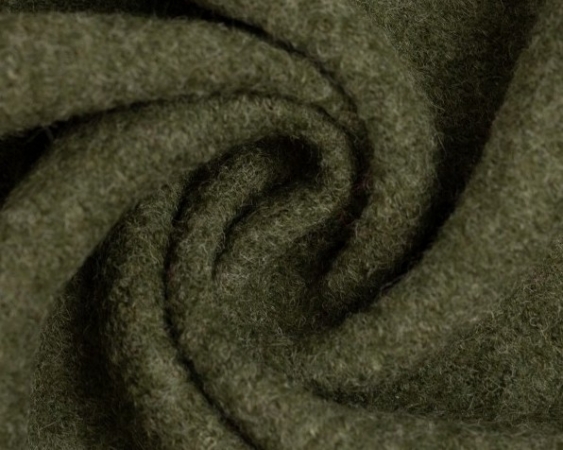 gekochte Wolle - Wollstoff - Walk - Naomi - khaki melliert -1765